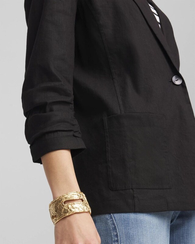 Linen Stretch Blazer - image 4